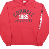 CHAMPION Mens Red Cornell University Pullover Hoodie L Cotton Blend Drawstring