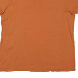 NIKE Womens Orange Cotton Blend T-Shirt L Short Sleeve Crew Neck Logo Print