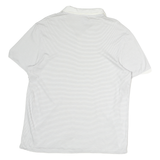 CALVIN KLEIN Mens White & Grey Striped Short Sleeve Polo Shirt L Cotton Casual