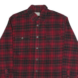 JACHS Mens Red & Black Check Shirt Long Sleeve Cotton Blend L Casual Button