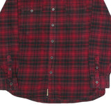 JACHS Mens Red & Black Check Shirt Long Sleeve Cotton Blend L Casual Button