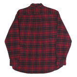 JACHS Mens Red & Black Check Shirt Long Sleeve Cotton Blend L Casual Button