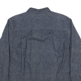 FREEDOM FOUNDRY Mens Blue Speckled Cotton Blend Shirt L Long Sleeve Button