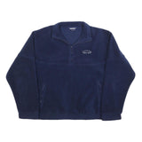 LA LOVING Mens Navy Blue Sports Gear Zip Jacket L Polyester Plain Casual