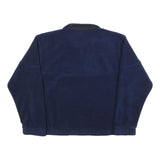 LA LOVING Mens Navy Blue Sports Gear Zip Jacket L Polyester Plain Casual