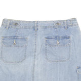 GLORIA VANDERBILT Womens Blue Denim Mini Skirt Cotton Blend Cargo XL Button