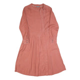 WHISTLES Womens Red Day Cotton Blend Shirt Dress UK 12 Long Sleeve Knee Length