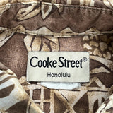 Cooke Street Hawaiian Shirt - XL Brown Cotton