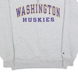 CHAMPION Mens Grey Washington Huskies 1/4 Zip Sweatshirt M Cotton Blend Pullover
