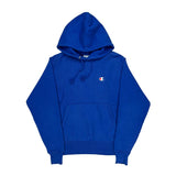 Reverse Weave Champion Hoodie - Small Blue Cotton