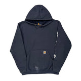 Carhartt Spellout Hoodie - Large Navy Cotton