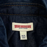 Embroidered Patches True Religion Graphic Denim Shirt - XS Blue Denim