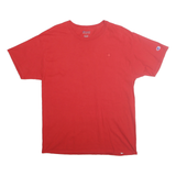 CHAMPION Mens Red Graphic T-Shirt L Short Sleeve Crew Neck Cotton Casual