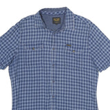 PME LEGEND Mens Blue Checked Shirt L Casual Cotton Short Sleeve Summer