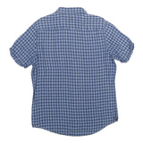 PME LEGEND Mens Blue Checked Shirt L Casual Cotton Short Sleeve Summer