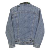 LEVI'S Mens Blue Denim Button Jacket S Cotton Plain Distressed Casual