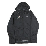 ADIDAS Mens Black Track & Field Jacket S Polyester Zip Hooded Plain Sportswear