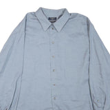 DOCKERS Mens Blue 2XL Cotton Blend Plain Long Sleeve Shirt Button Collar