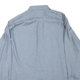 DOCKERS Mens Blue 2XL Cotton Blend Plain Long Sleeve Shirt Button Collar