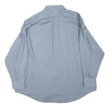 DOCKERS Mens Blue 2XL Cotton Blend Plain Long Sleeve Shirt Button Collar
