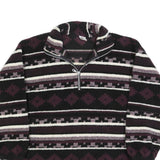 HOT SPORTSWEAR Mens Black & Purple Patterned Pullover Sweatshirt XL Half Zip