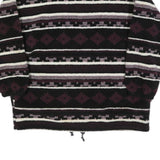 HOT SPORTSWEAR Mens Black & Purple Patterned Pullover Sweatshirt XL Half Zip