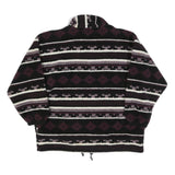 HOT SPORTSWEAR Mens Black & Purple Patterned Pullover Sweatshirt XL Half Zip