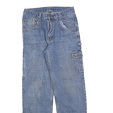 Womens Blue Regular Fit Straight Cotton Blend Denim Jeans W31 L32 Cargo Pockets