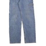 Womens Blue Regular Fit Straight Cotton Blend Denim Jeans W31 L32 Cargo Pockets