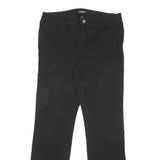 CHAPS Womens Cotton Blend Black Regular Fit Straight Leg Trousers W34 L31
