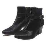 BALLY Womens Black Ankle Boots Synthetic UK 4 Stylish Buckle Detail