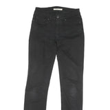LEVI'S 712 Womens Black Slim Skinny Denim Medium W25 L31 Jeans Zip Closure