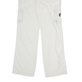 FADED GLORY Womens Cotton Blend White Regular Fit Straight Leg Trousers W31 L32