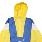 NBA Mens Blue & Yellow Sports Lightweight Nylon Zip Hooded Jacket L Windbreaker