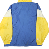 NBA Mens Blue & Yellow Sports Lightweight Nylon Zip Hooded Jacket L Windbreaker