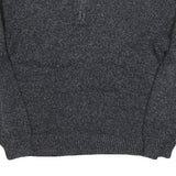 CHAPS Mens Grey Pullover Plain Half Zip Basic Knit Jumper Cotton Blend L