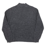 CHAPS Mens Grey Pullover Plain Half Zip Basic Knit Jumper Cotton Blend L