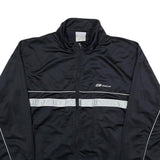REEBOK Mens Black & Silver Zip Up Jacket 2XL Polyester Track Sportswear