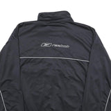 REEBOK Mens Black & Silver Zip Up Jacket 2XL Polyester Track Sportswear