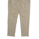 H&M Mens Cotton Blend Beige Relaxed Cargo Trousers W36 L30 Casual Everyday Wear
