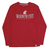 COLOSSEUM Mens Red Washington State Cougars Graphic T-Shirt L Long Sleeve Crew