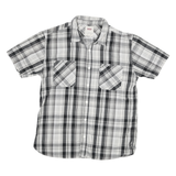 LEVI'S Mens Black & Grey Plaid Short Sleeve Shirt L Casual Cotton Blend Summer