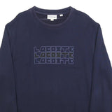 LACOSTE Mens Navy Sweatshirt XL Crew Neck Cotton Blend Pullover Logo Print