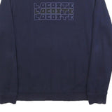 LACOSTE Mens Navy Sweatshirt XL Crew Neck Cotton Blend Pullover Logo Print
