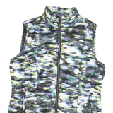 TANGERINE Mens Black & Green Printed Quilted Jacket L Polyester Blend Zip