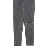 LEVI'S 721 Womens Jeans Black Slim Skinny Denim Medium W27 L28 Ripped Knee