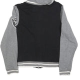 NFL Womens Black & Grey Raiders Full Zip Hoodie 2XL Cotton Blend Casual
