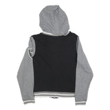 NFL Womens Black & Grey Raiders Full Zip Hoodie 2XL Cotton Blend Casual