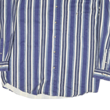 FADED GLORY Mens Blue & White Striped Shirt XL Cotton Blend Casual Long Sleeve