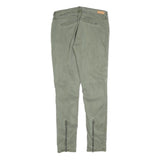 TOMMY HILFIGER Womens Cotton Blend Slim Green Trousers W32 L32 Zip Pockets